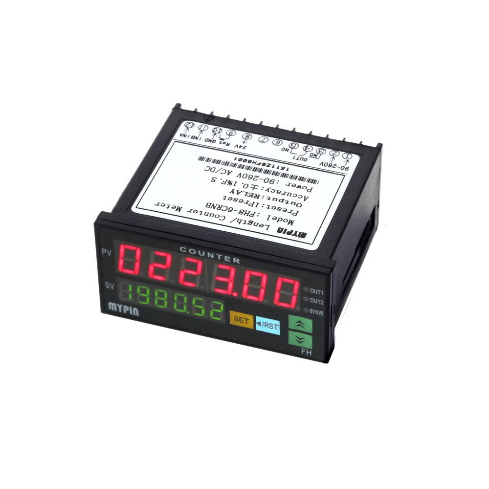 Contador Digital Mini medidor de longitud por lotes 1 medidor de conteo de salida de relé preestablecido medidor de longitud práctico 90-260V AC/DC la máquina de horas