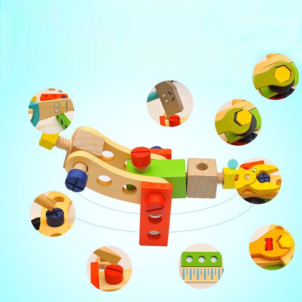 Houten Gereedschapskist Met Gereedschap, kinderen Simulatie Onderhoud Speelgoed Kids Pretend Play Bouw Speelgoed Set Houten Toolbox Speelgoed Set