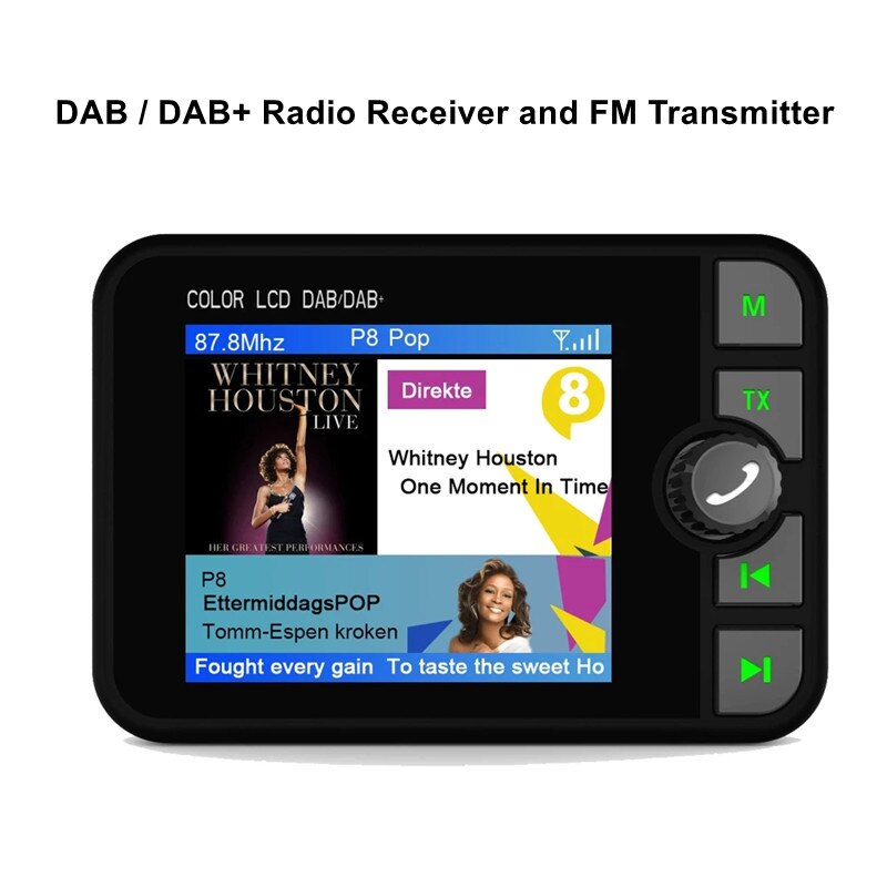 2.4 "digitale DAB Empfänger MP3 Adapter Mit Bildschirm FM Transmitter Bluetooth Auto-Radio-Tuner Dab + Signal Musik Player
