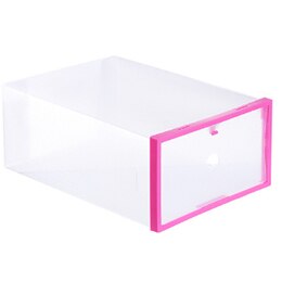 Verdickt kristall transparente farbe schuh Kasten PP kunststoff DIY klapp schublade schuh lagerung Kasten haushalt schutt lagerung A11342: Rosa