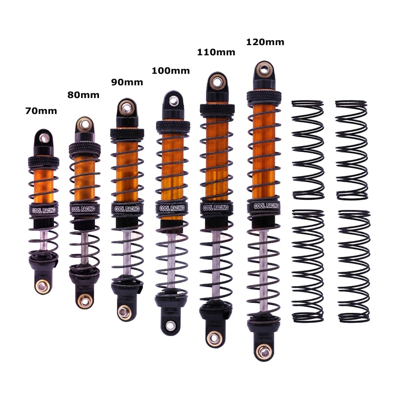 4PCS RC Rock Crawler Metal Shock Absorbers - 70-120mm - for AXIAL SCX10 D90 CC01 TRX-4 Trucks