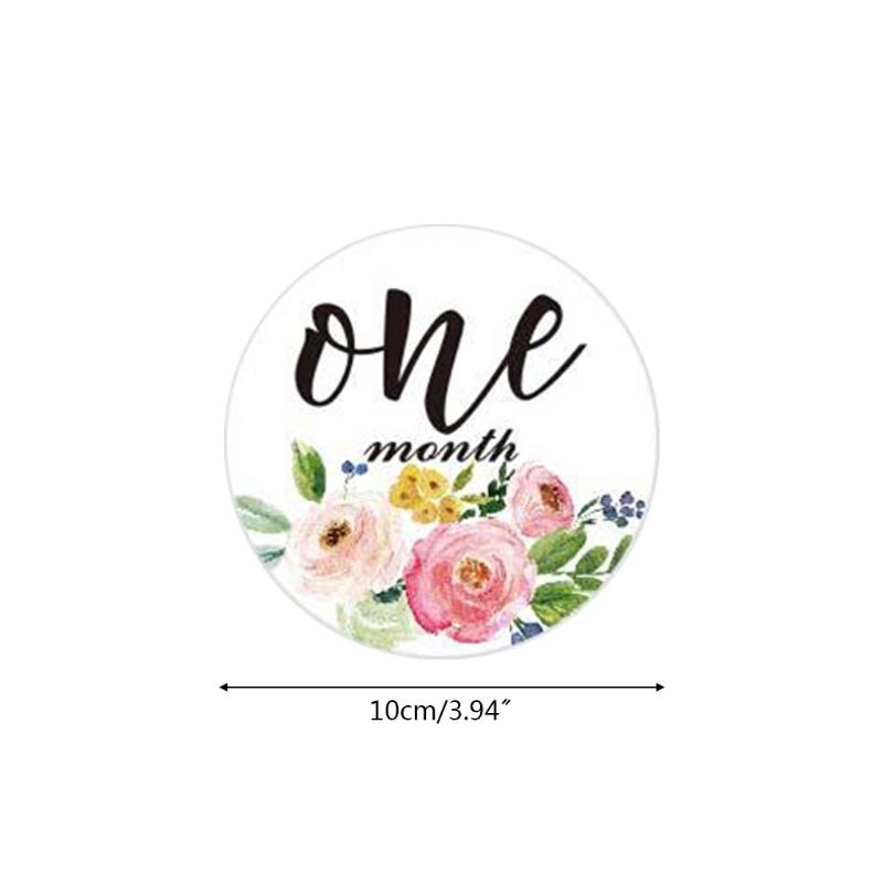 Autocollants de bébé mois, étiquette autocollante, jalon de 12 mois, cartes de compétences, femmes enceintes -nés, accessoires de photographie mensuelle, 24 pièces