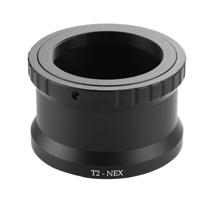 Aluminum Alloy T2-NEX Telephoto Mirror Lens Adapter Ring for Sony NEX E-Mount Cameras to Attach T2/T Mount Lens