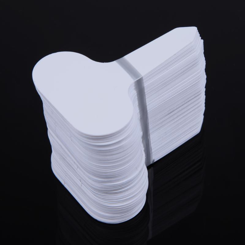 100Pcs Plastic Plant Labels Mark T-type Plastic Nursery Garden Reusable Plant Flower Tag Label Flower Thick Tag 4 Color: White