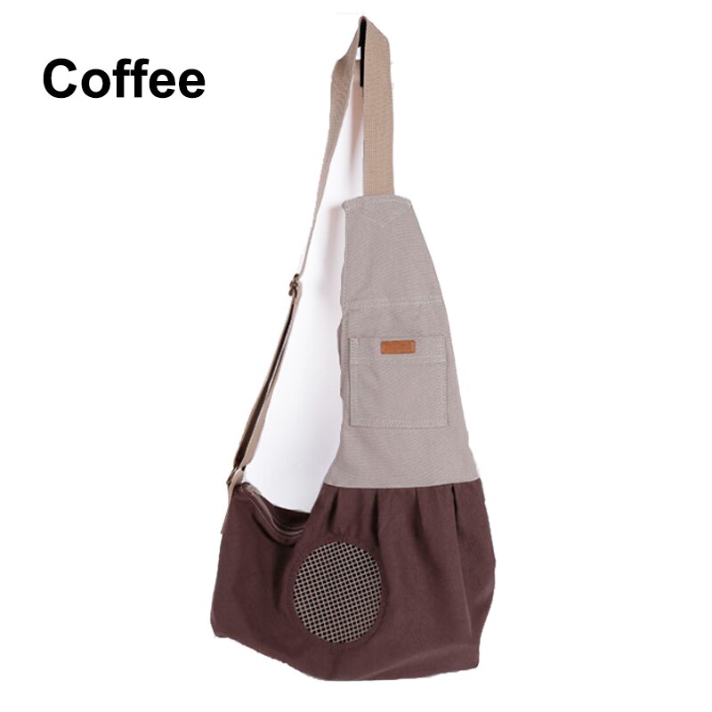 Draagbare Opvouwbare Honden Draagtassen Canvas Ademende Slings Handtassen Voor Kleine Huisdieren Teddy Chihuahua Kat Puppy Dog Carriers: Coffee