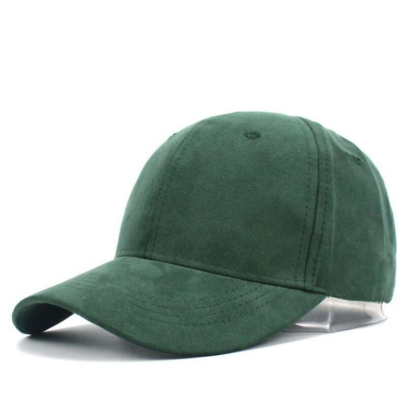 Kvinder mænd baseball kasketter ruskind solid grøn trucker cap afslappet snapback monteret hat til pige dreng unisex far hat cap justerbar: Default Title