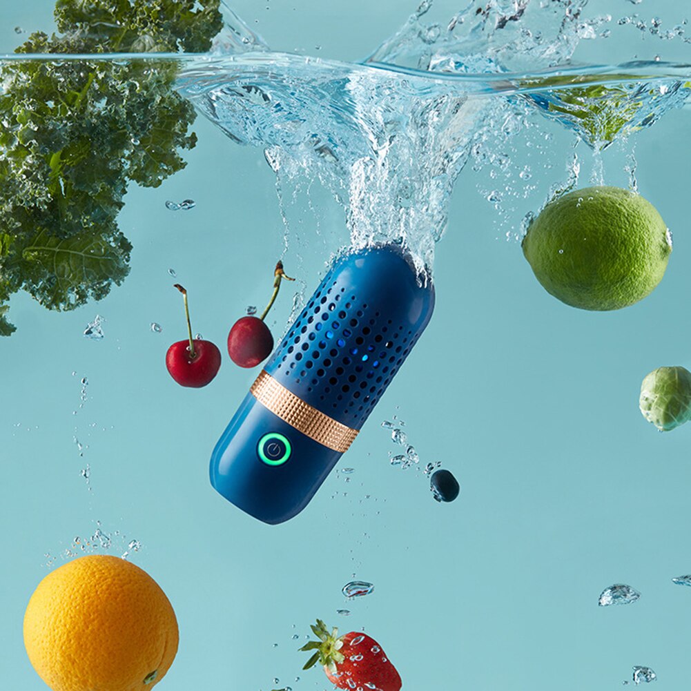 Limpiador de verduras, frutas y verduras desinfectante de, portátil, inalámbrico, ultrasónico, forma de cápsula, máquina limpiadora de alimentos
