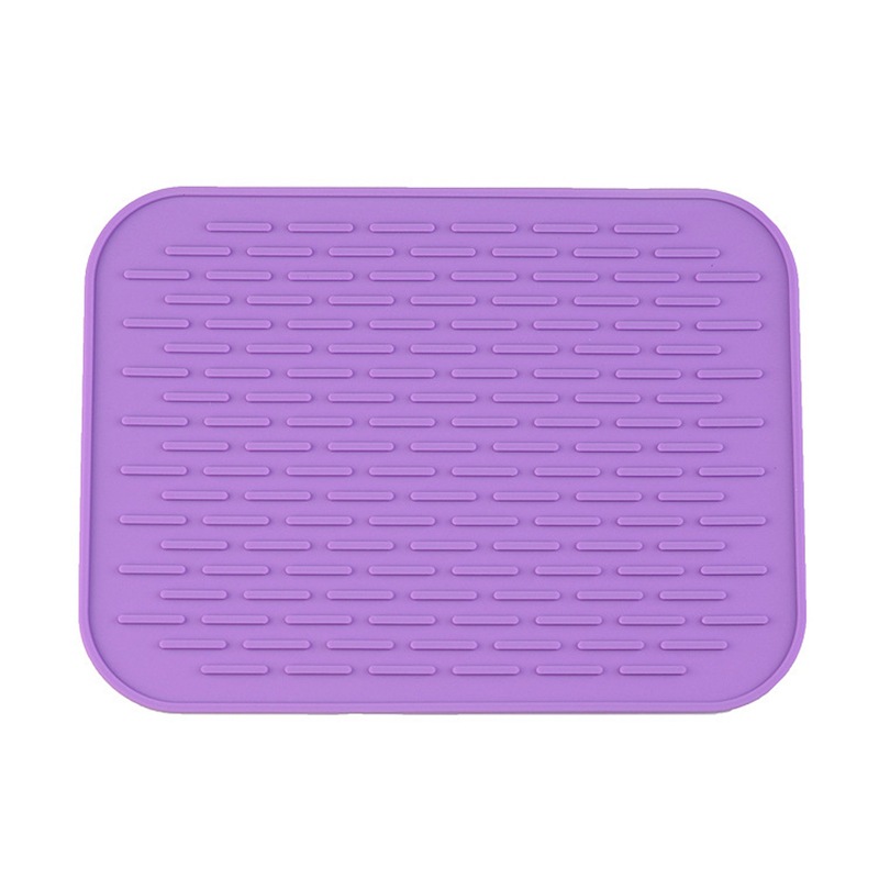Silicone Anti Insulation Pad Square Non-Slip Coaster Tableware Drain Pot Mat Pot Dish Placemat: Red