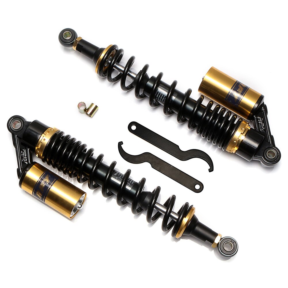 Amortiguador para moto Universal 400mm 15 3/4 "suspensión trasera para motor de bicicleta tierra Scooter ATV Quad Oro Negro D15