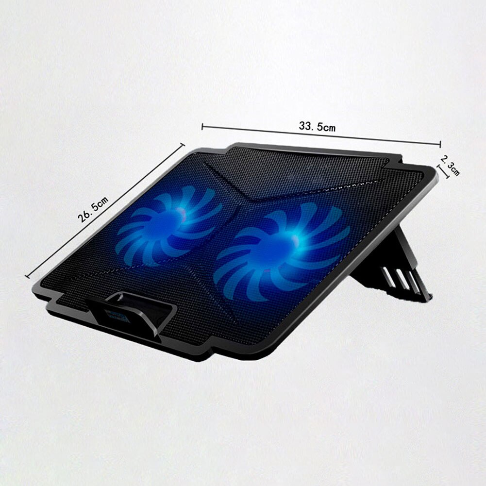 2-USB Poorten Dual Fans Laptop Cooler Pad Notebook Stand Houder Voor 14/15.6Inch