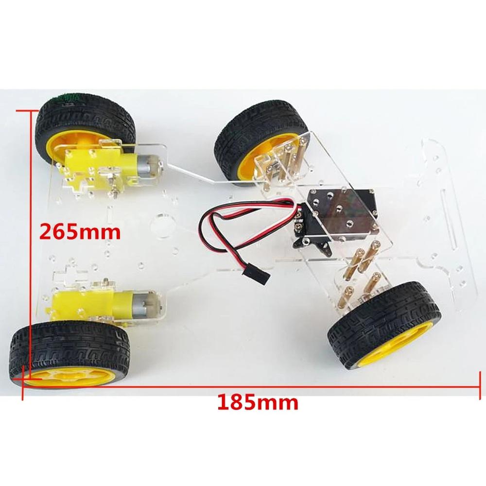 DIY Steel Ring Engine 4 wheel 2 Motor Smart Robot Car Chassis Kit For