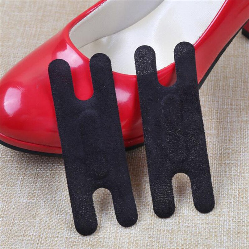 Protector de silicona para el talón para mujer, pegatina gruesa para el dolor del talón, antifricción, tira de forro, plantillas para zapatos de tacón alto: Negro