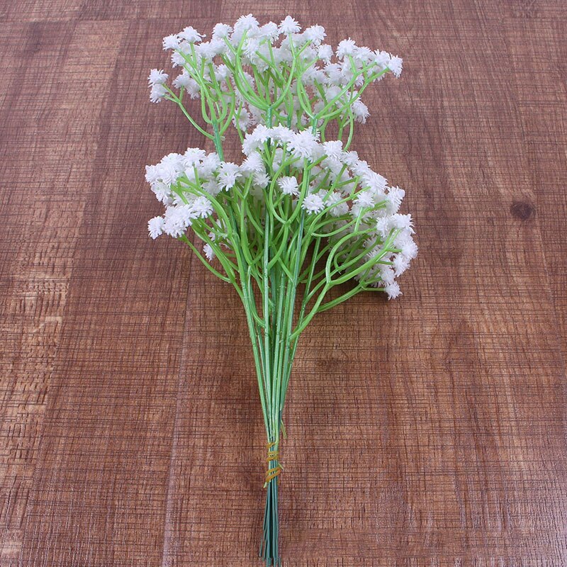 90 têtes fleurs artificielles faux bébé souffle gypsophile décoration de mariage anniversaire bricolage Photo accessoires fleur têtes branche: light white1