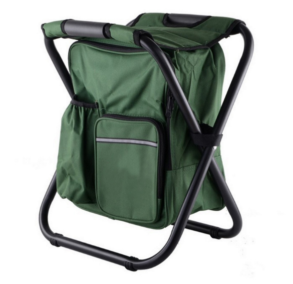 Multifunktionel sammenklappelig stol bærbar rygsæksstol udendørs camping skal-have sammenklappelig stol strandstol  q372