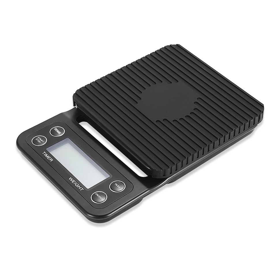 Báscula de café inteligente con temporizador, balanza Digital de cocina, báscula de café por goteo para el hogar, portátil, de precisión, 3KG/0,1g: Black A