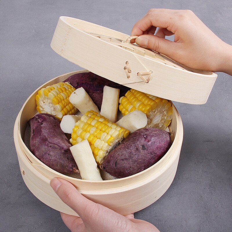 Kitchen Bamboo Steamer Fish Rice Vegetable Snack Basket Set Cooking Tools Handmade Bamboo Steamer To Send Steamer Cloth