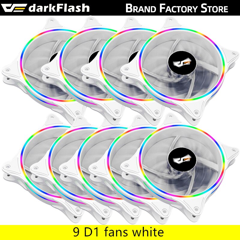 Darkflash D1 120Mm Pc Computer Regenboog Led Fan 12Cm 4pin Desktop Pc Computer Wit Koeler Stille Case Rgb fan Cooling Fans