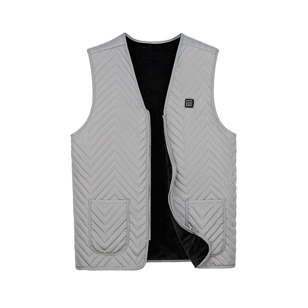 Unisex Adult Heated Cycling Jackets Outdoor Warm Clothing Heated Riding Skiing Fish Charging Via Heated Coat #t2g: Gray  / 5XL