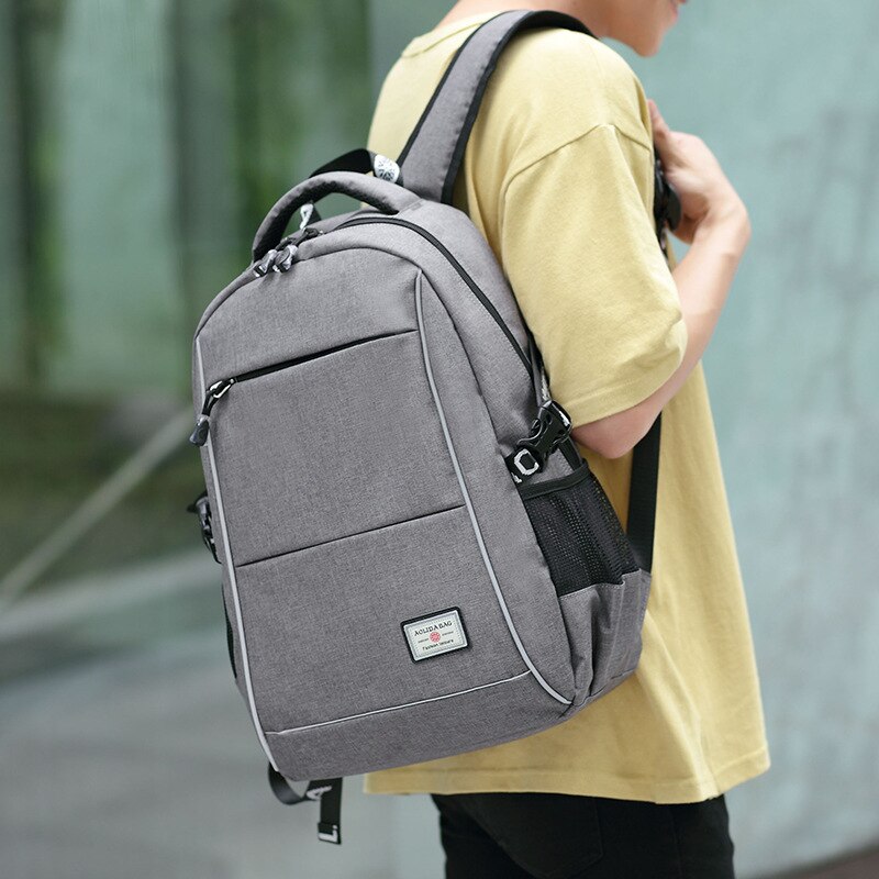 backpack male students bag Oxford waterproof USB charging backpack