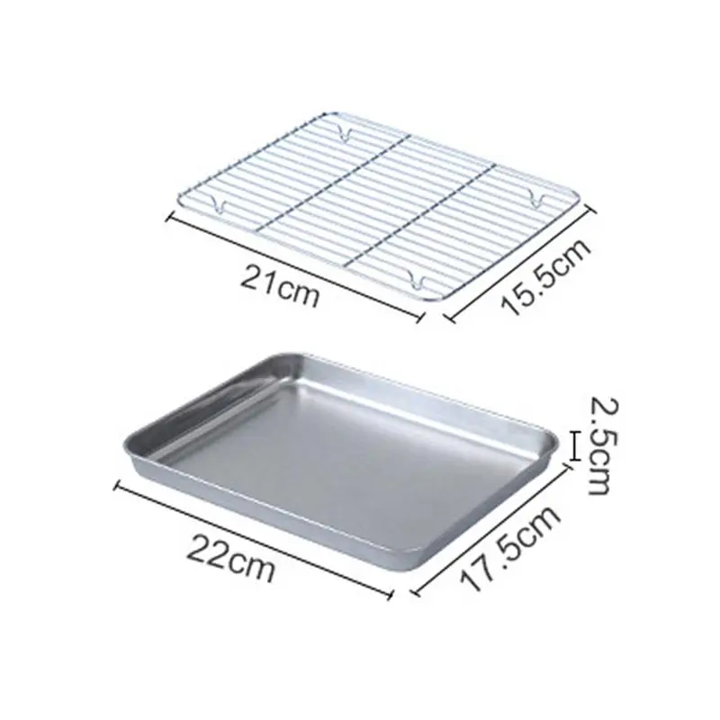 Edelstahl-Grilltablett, flaches Chassis, vielseitig einsetzbar, abnehmbares Kühlregal, Tablett-einstellen, antihaftbeschichtete Kuchen-Backform für sterben Küche: Licht Gelb