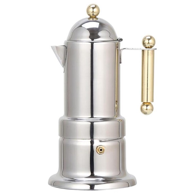200ml 4 koppar rostfritt stål kaffekanna moka kaffebryggare tekanna filter automatisk kaffemaskin espressomaskin: Default Title