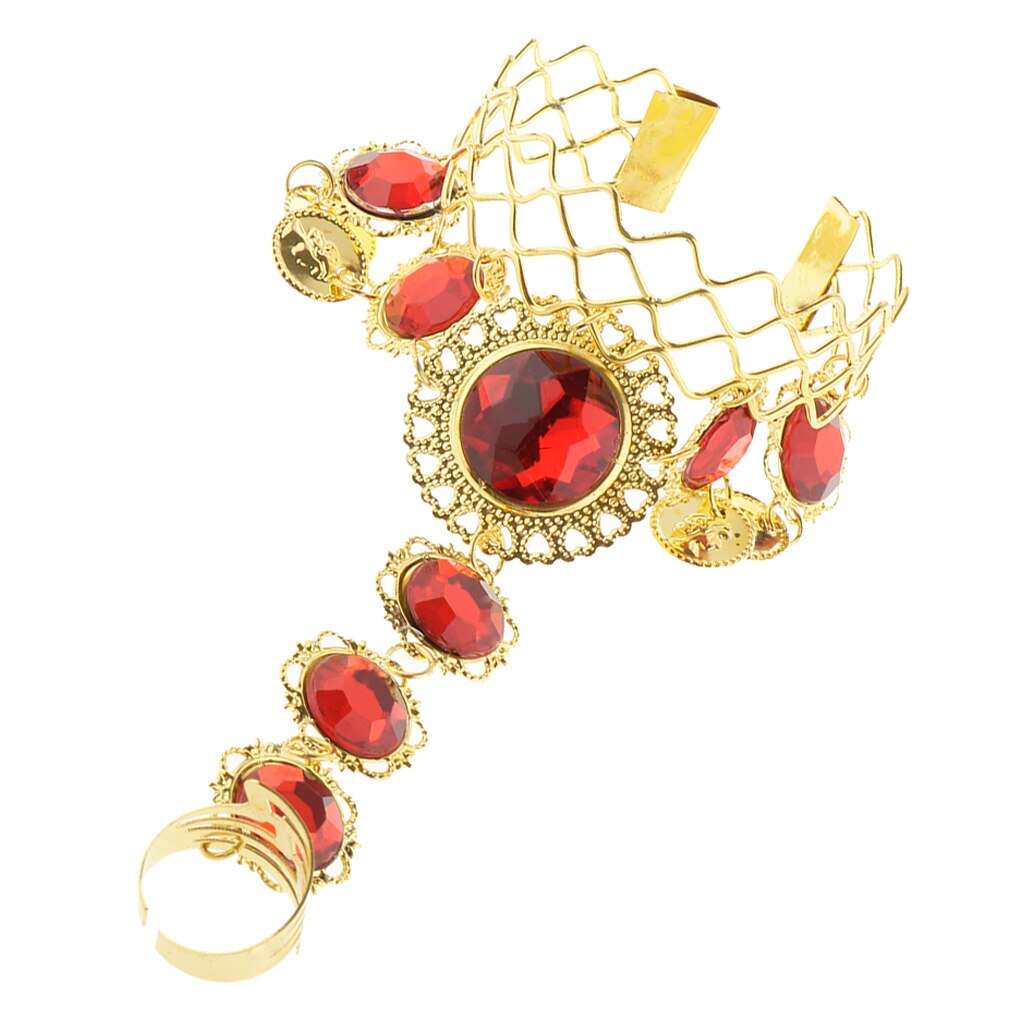 Buikdans Armbanden Met Vinger Crystal Bangles Kostuum Sieraden Mode-sieraden Gold