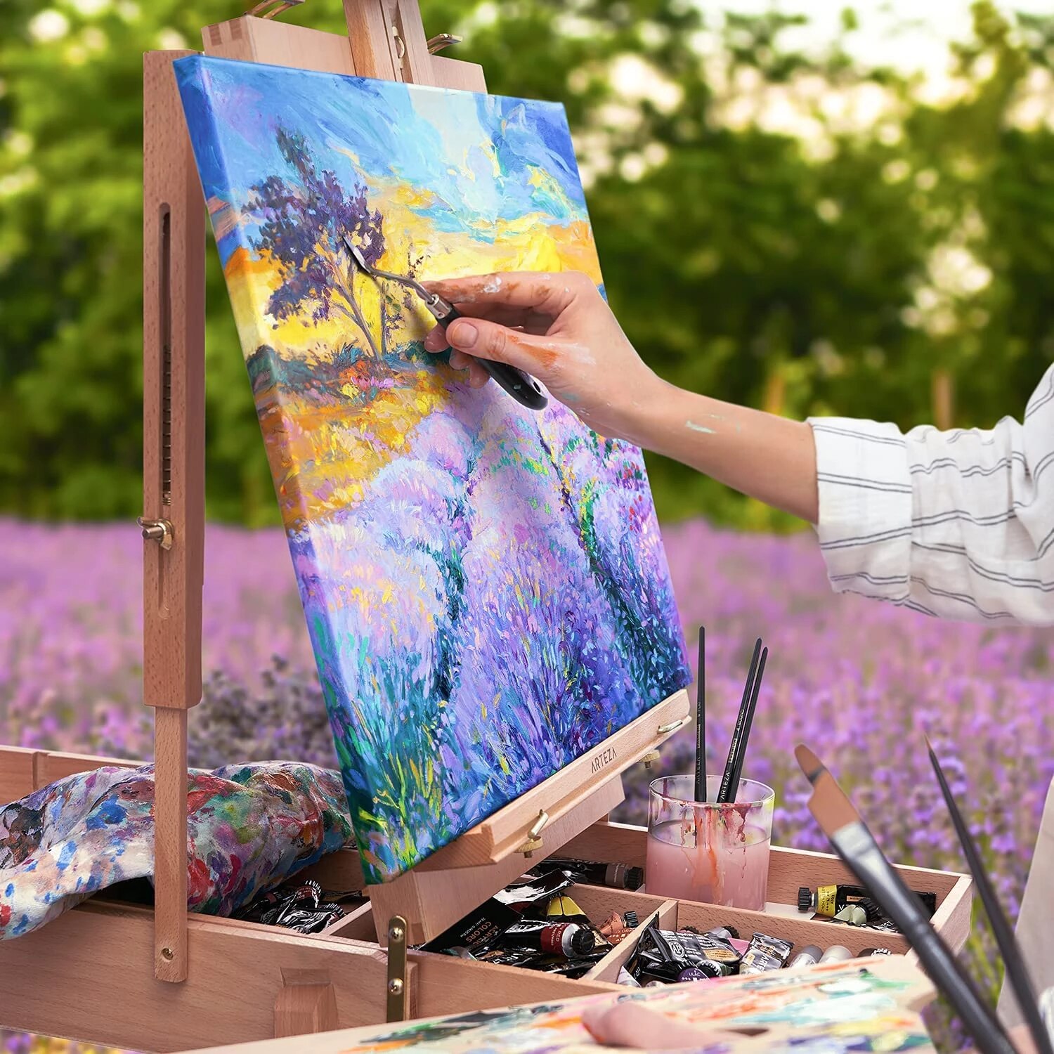 Stretched Canvas, Pack of 5, 8 x 10 Inches, Blank White Canvases, 100% Cotton Art Supplies for Acrylic Pouring and Oil Painting