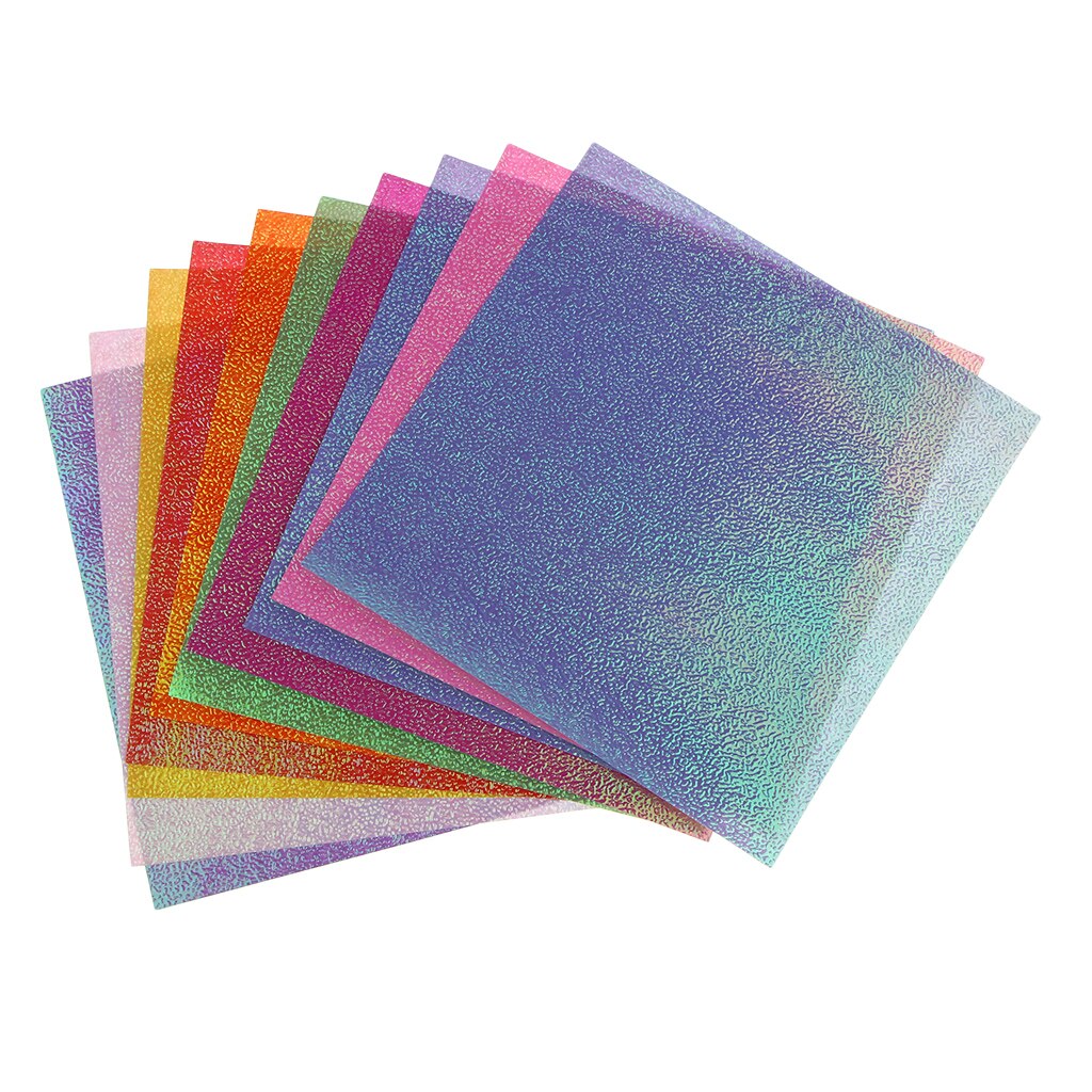 Papel brillante nacarado para manualidades, cartulina de colores mezclados de 7x7cm, 50 hojas
