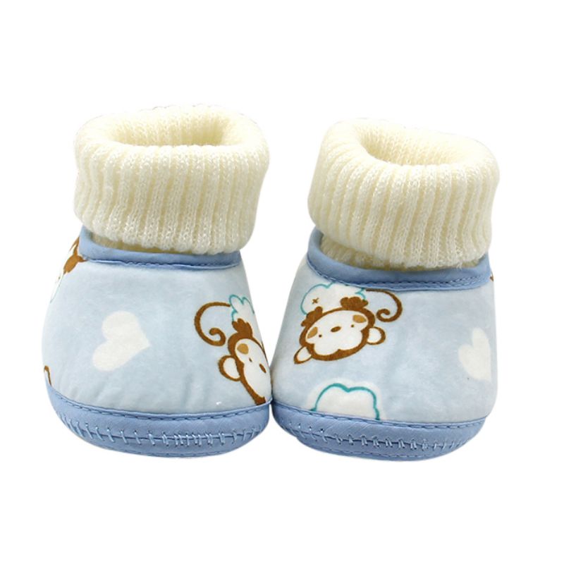 Bottes de Bébé Garçon Fille Dessin Animé Renard Imprimé Chaussures Chaudes Coton Bottine Bébé Fond Mou Première Marche Chaussures 0-18M: YTM1180L / 0-6 mois