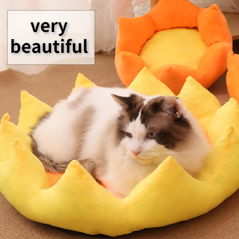 Pet four seasons universal bed cat and dog warm sleeping pad kitten and puppy crown shape nest kennel pet supplies
