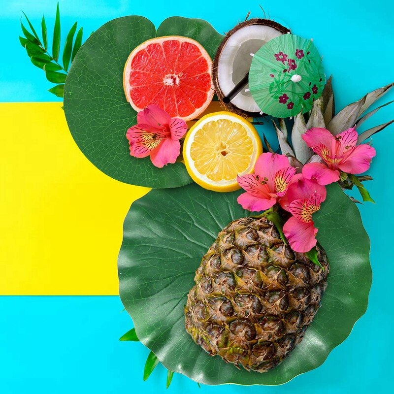 10 Pieces 5 Kinds Artificial Floating Foam Lotus Leaves Lily Pads Artificial Foliage Pond Decor for Pool Aquarium Decor