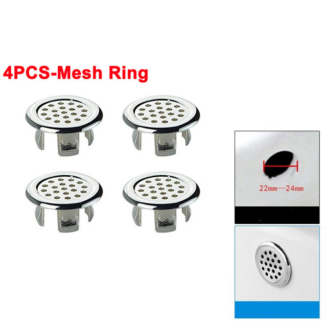 4 Uds cocina baño lavabo Circular desbordamiento cubierta de drenaje decoración bañera fregadero agujero desbordamiento hueco lavabo desbordamiento: Rojo