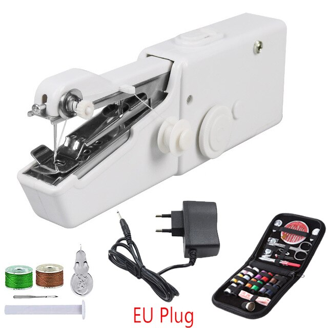 Electric Portable Sewing Machine Handheld Mending Clothes Machine Cordless Stitch Household Tool Fabric Clothing Kids Cloth: E