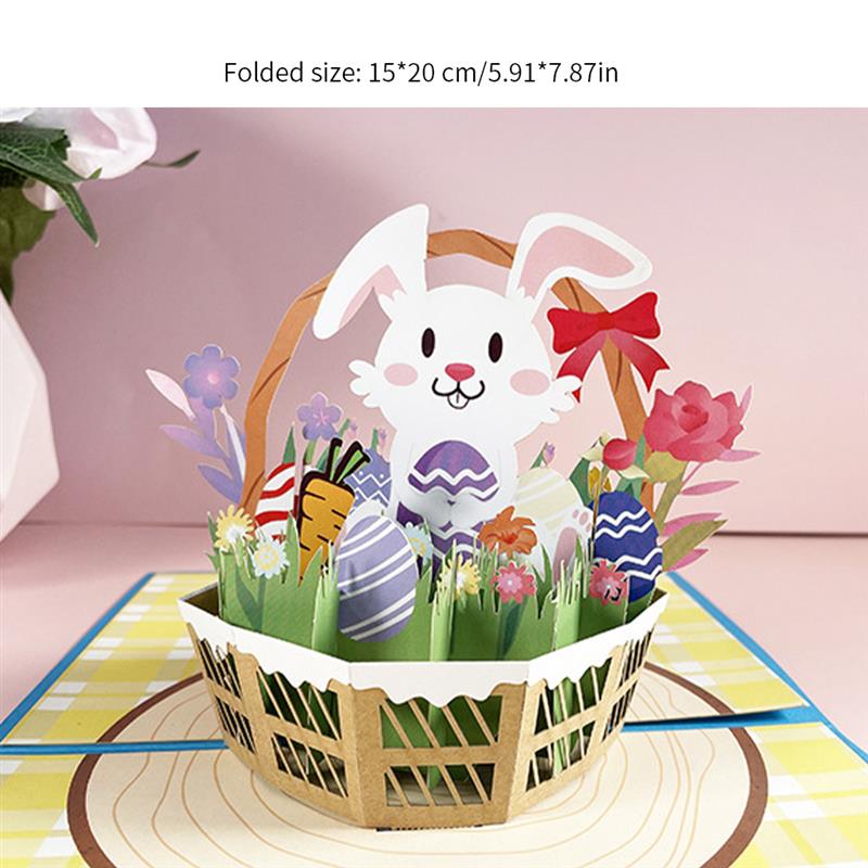 3d Pop Up Easter Cards Cute Rabbit Party Invitation Greeting Cards Carving Hollow Out Cute Greeting Card Easter Card