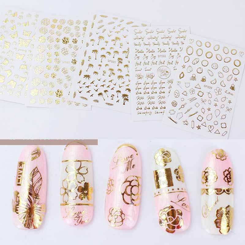 Stickers Décalcomanie Pour Ongles - Fleurs étoilées Bleues