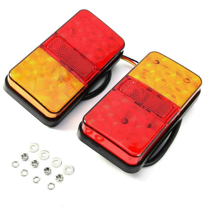 2PCS LED Waterproof Tail Lights Kit RV Camper Trailer Truck Rear Turn Signal Lamp Number Plate Light Rear Reverse 12V: Default Title