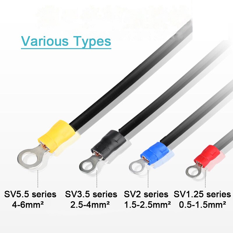 Koude Terminal 100 Stks/zak Elektrische Pre-Geïsoleerde Draad Kabel Crimp Connector 1.5-2.5mm ² AWG16-14 RV2 Serie End adereindhulzen