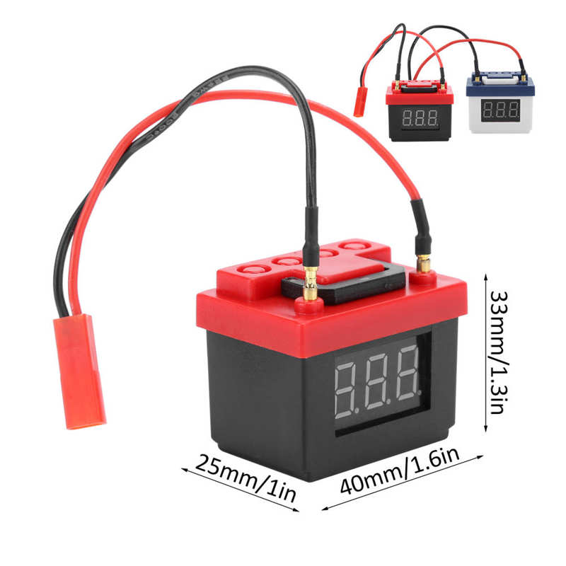 Simulation Battery Low Voltage Alarm Accessory Part Fit for SCX10/TRX4 1/8 1/10 RC Car Model