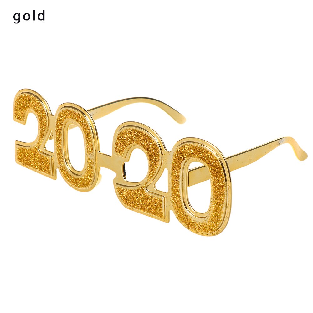 Jaar Lenzenvloeistof Grappige Glitter Eyewear Oudejaarsavond Party Bril Foto Prop Voor Gelukkig Nieuwjaar: gold