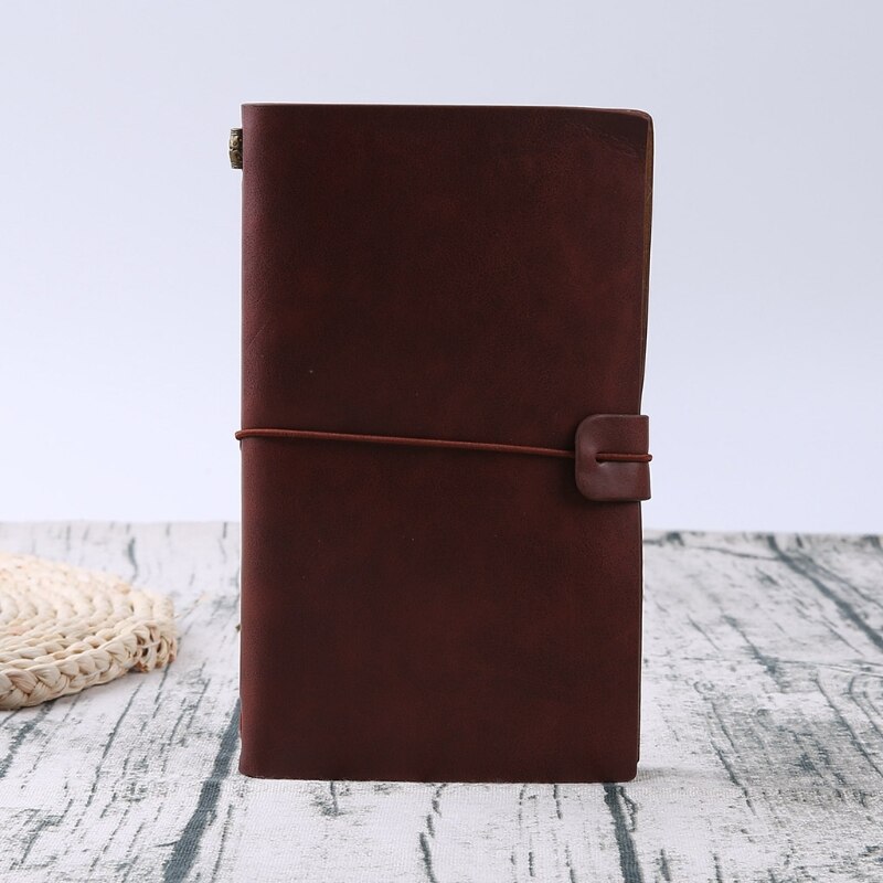 Travel Handcrafted Diary Notebook Engraved Leather Journal Message Note P9YA