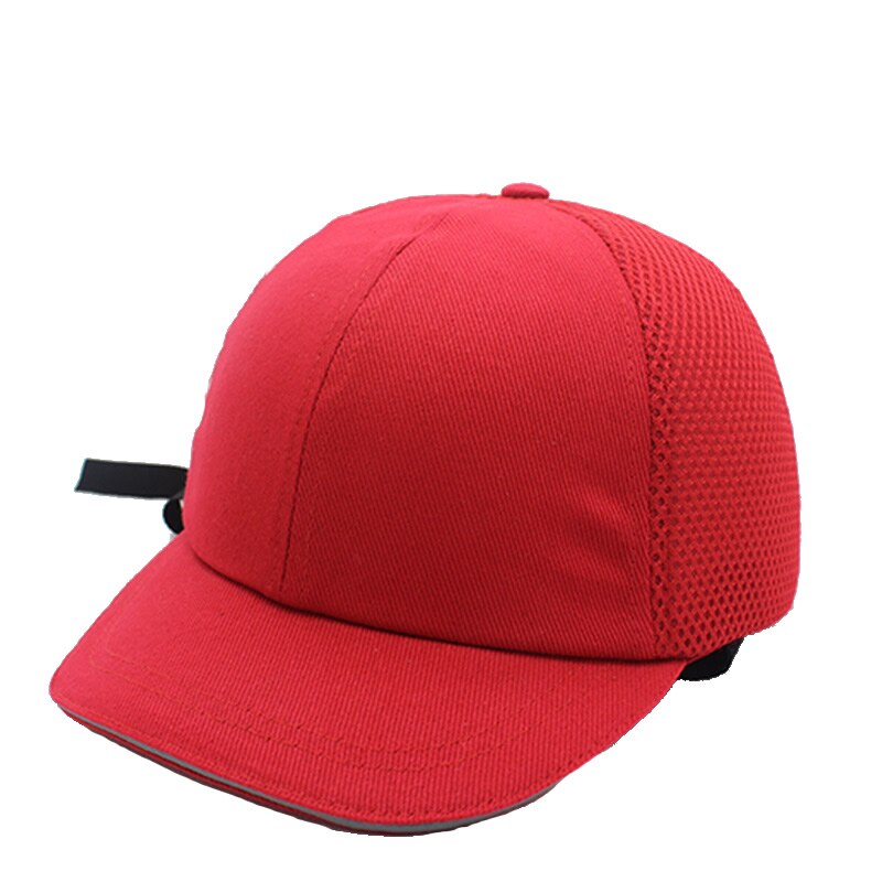 Summer Bump Cap Baseball Hat Style Protective Hi-Viz Hard Hat Work Safety Helmet For Work Site Head Protection: Red