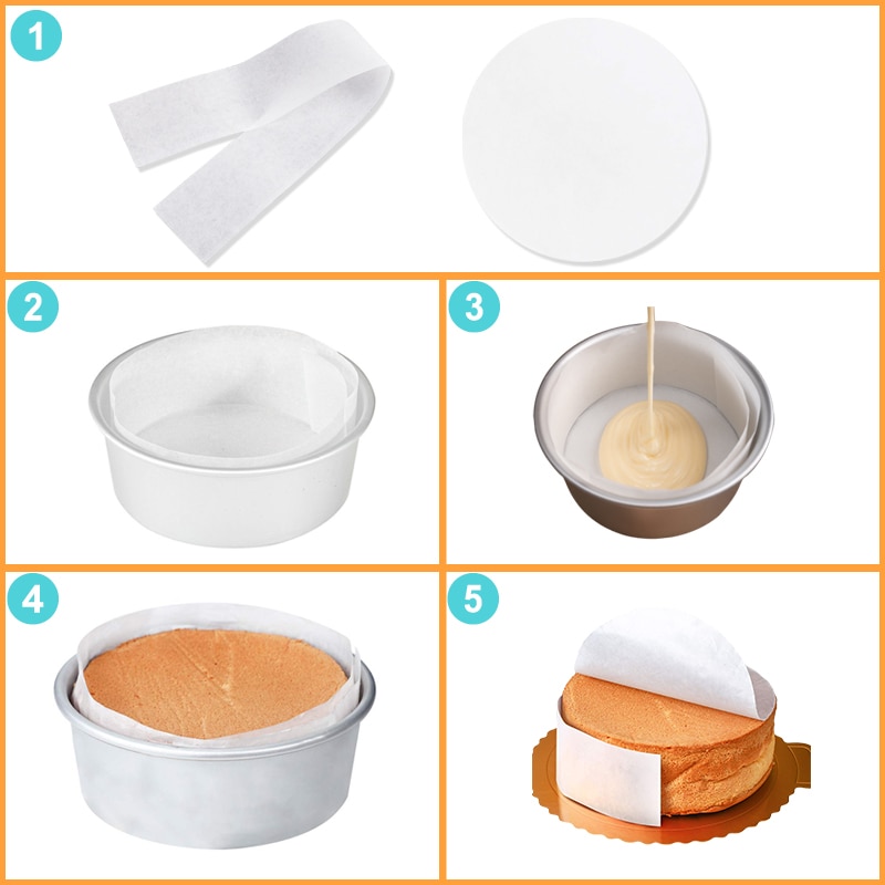 Set Of 100 Non Stick Cake Tin Liners Lining Round Cake Pan Liner Baking Tin Parchment Paper Side Liner For Cheesecake Pan C143