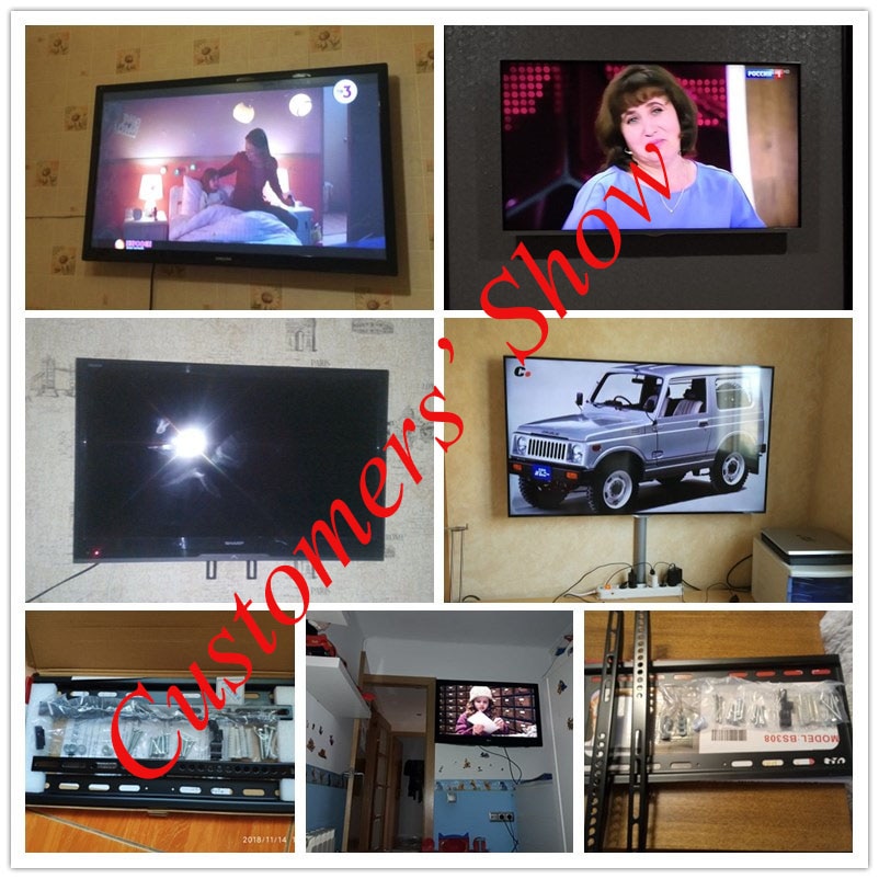 CNXD stały telewizor telewizor montowany na ścianie uchwyt dla większości 26-55 Cal doprowadziło LCD i telewizor plazmowy robić VESA 400x400mm i 110lbs ładowność