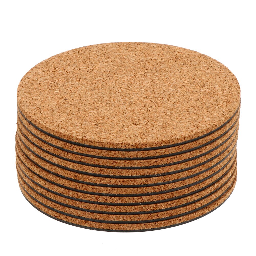10pcs Cork Plant Mat Round Cork Plant Coasters DIY Garden Pad Plant Plate Pad