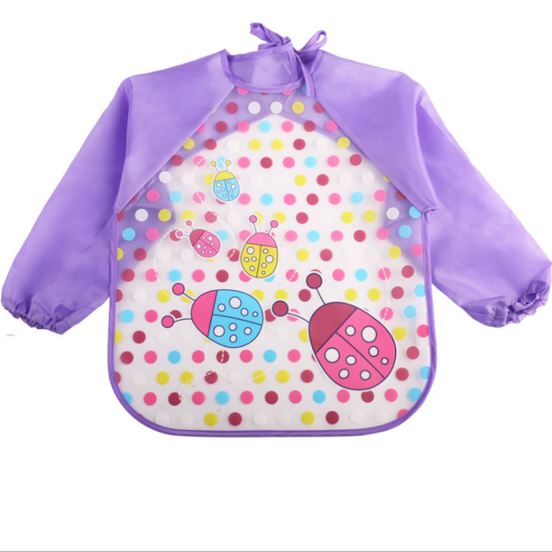 Cartoon Kinderen Slabbers Spuugdoekjes Lange Mouw Art Schort Dier Kiel Todders Waterdichte Burp Kleding Zachte Voeden Eet Slabbetjes