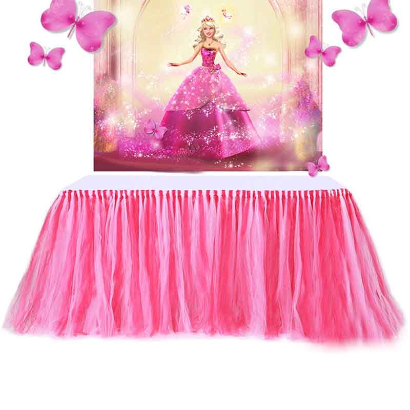 Tulle Tutu Table Skirt Tulle Tableware for Wedding Decoration Baby Shower Party Wedding Table Skirting Home Textile 91.5x80cm: 9