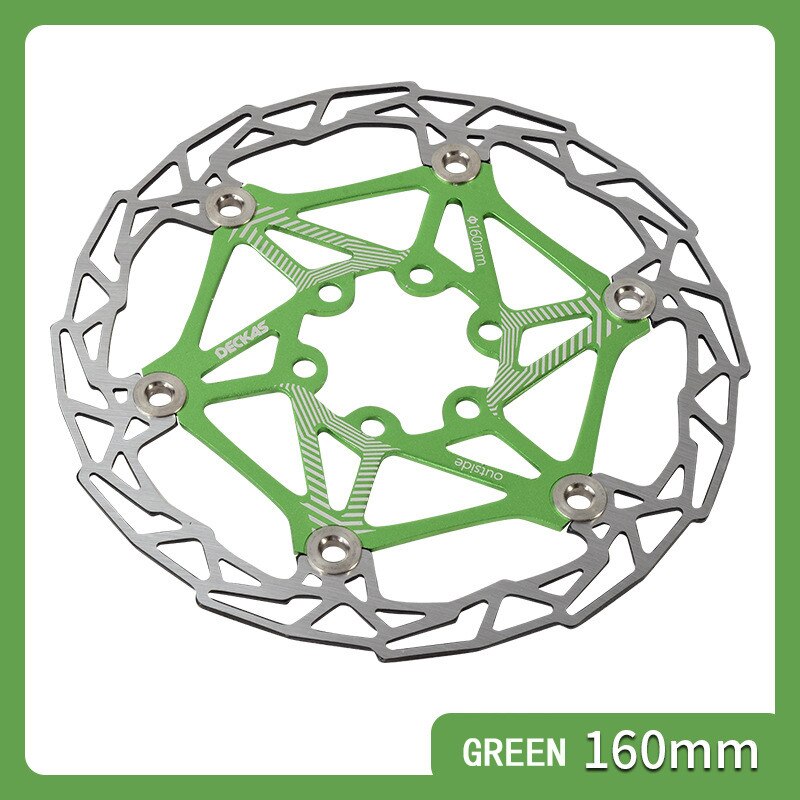 deckas Bicycle Brake Disc Bike Float Brake Disc 160mm Aluminium alloy bike rotors: GREEN