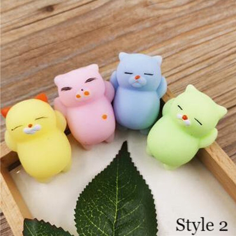 4 sztuk/partia śliczne Squishy zabawki naprężenie ulga antystresowe zabawki Kawaii Squishy zwierząt kot zabawki dla dzieci dorośli upuszczać Wysyłka : 4pcs2