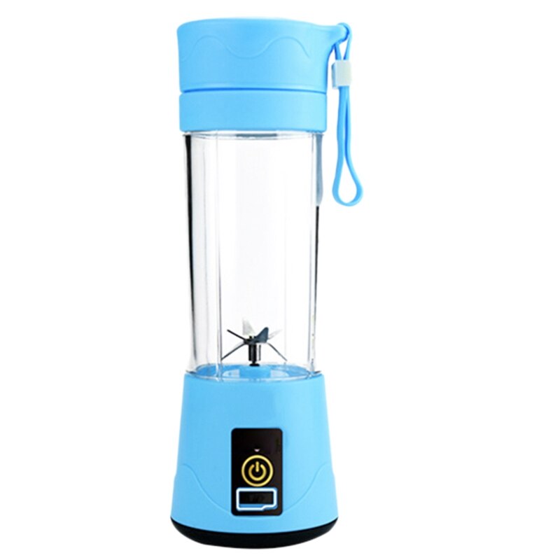 380Ml Portable Juicer USB Rechargeable 6 Blades Juicer Smoothie Blender Machine Mixer Mini Juice Cup: Blue