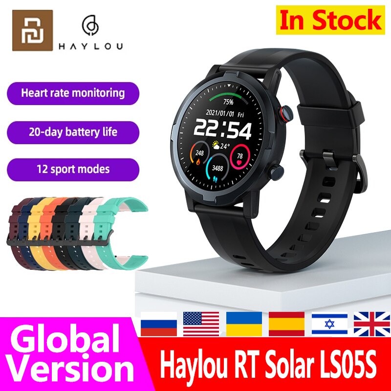 Youpin Haylou LS05S Smart Watch Full Touch Fitness Tracker Blood Pressure IP68 Waterproof Smartwatch Haylou RT For iOS Android